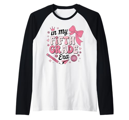 In meiner fünften Klasse verbeugen Sich die Mädchen Wieder zur Schule Raglan von Cute Coquette Bow Fifth Grade Back to School Gifts