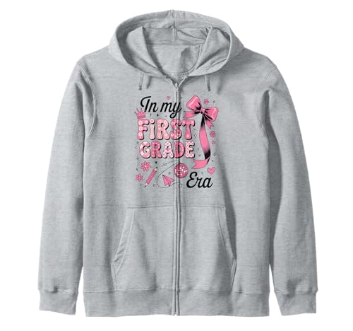 In meiner ersten Klasse: Coquette Bow Back to School Girls Kapuzenjacke In meiner ersten Klasse: Coquette Bow Back to School Girls Kapuzenjacke von Cute Coquette Bow First Grade Back to School Gifts