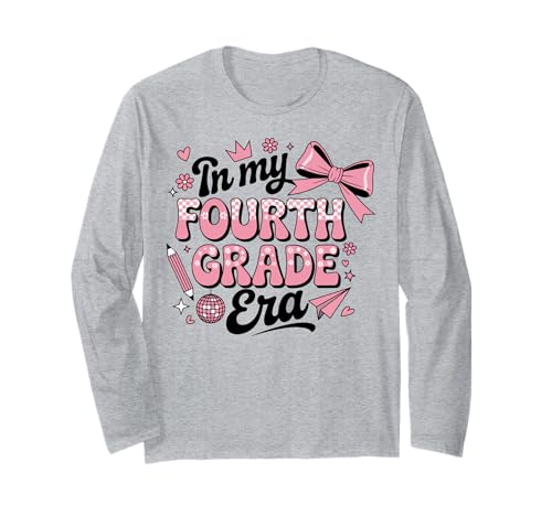 In meiner vierten Klasse verbeugen Sich die Mädchen Wieder zur Schule Langarmshirt In meiner vierten Klasse verbeugen Sich die Mädchen Wieder zur Schule Langarmshirt von Cute Coquette Bow Fourth Grade Back to School