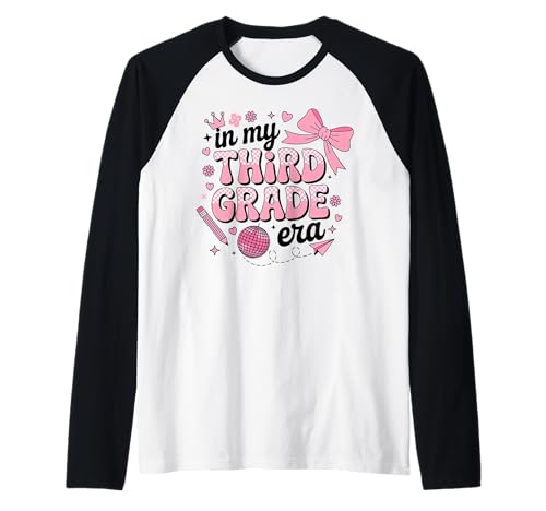 In meiner dritten Klasse verbeugen Sich die Mädchen Wieder zur Schule Raglan In meiner dritten Klasse verbeugen Sich die Mädchen Wieder zur Schule Raglan von Cute Coquette Bow Third Grade Back to School Gifts