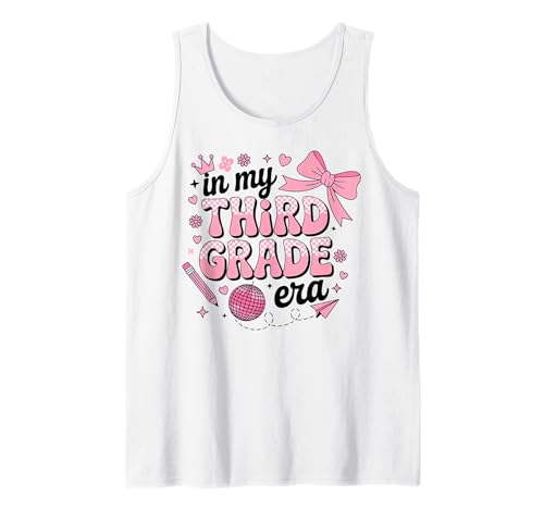 In meiner dritten Klasse verbeugen Sich die Mädchen Wieder zur Schule Tank Top In meiner dritten Klasse verbeugen Sich die Mädchen Wieder zur Schule Tank Top von Cute Coquette Bow Third Grade Back to School Gifts