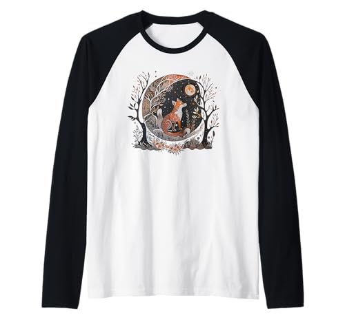 Cottagecore Floral Fox Ästhetische Goth Wald Mädchen Frauen Kunst Raglan von Cute Cottagecore Aesthetic Graphic Co.
