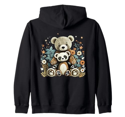 Cute Girls Teddy Bear and Ted Friend Floral Cottagecore Kapuzenjacke Cute Girls Teddy Bear and Ted Friend Floral Cottagecore Kapuzenjacke von Cute Cottagecore Teddy Bears
