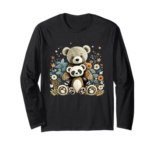 Cute Girls Teddy Bear and Ted Friend Floral Cottagecore Langarmshirt Cute Girls Teddy Bear and Ted Friend Floral Cottagecore Langarmshirt von Cute Cottagecore Teddy Bears