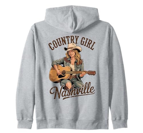 Country Music Female Guitarist Western Nashville Frauen Mädchen Kapuzenjacke Country Music Female Guitarist Western Nashville Frauen Mädchen Kapuzenjacke von Cute Country Western Music Designs
