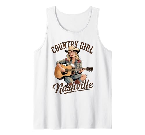 Cowgirl Country-Musik-Gitarrist Western Nashville Damen Tank Top von Cute Country Western Music Designs