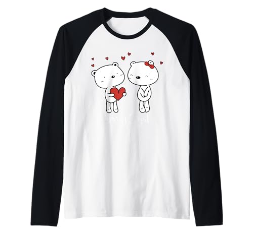 Süßes Paar Bär Lustiges Unisex-Design für Männer Frauen T-Shirt Raglan von Cute Couple Bear Funny Unisex Design For Tee