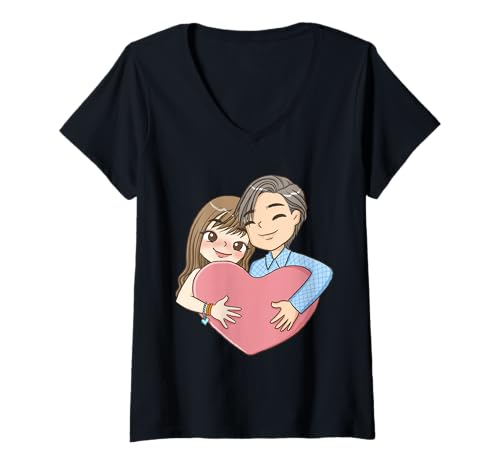 Damen Süßes Paar mit Herz, lustiges Unisex-Design für T-Shirt T-Shirt mit V-Ausschnitt Damen Süßes Paar mit Herz, lustiges Unisex-Design für T-Shirt T-Shirt mit V-Ausschnitt von Cute Couple With Heart Funny Unisex Design Tee
