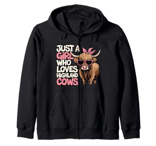 Cow Lover Just A Girl Who Loves Highland Cows Farm Farmer Kapuzenjacke Cow Lover Just A Girl Who Loves Highland Cows Farm Farmer Kapuzenjacke von Cute Cow Mom Highland Cows