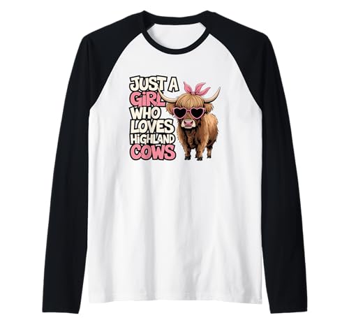 Cow Lover Just A Girl Who Loves Highland Cows Farm Farmer Raglan Cow Lover Just A Girl Who Loves Highland Cows Farm Farmer Raglan von Cute Cow Mom Highland Cows