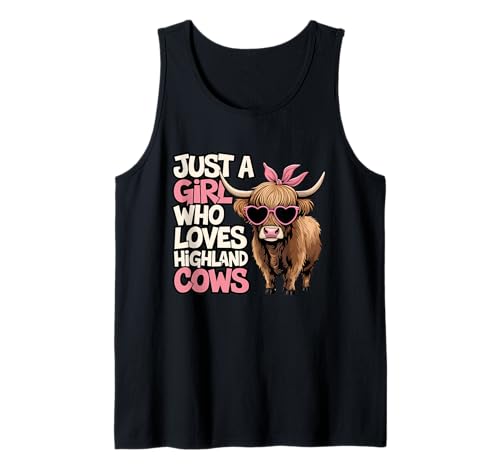 Cow Lover Just A Girl Who Loves Highland Cows Farm Farmer Tank Top Cow Lover Just A Girl Who Loves Highland Cows Farm Farmer Tank Top von Cute Cow Mom Highland Cows