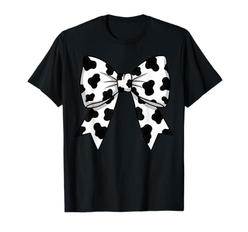 Niedlicher Kuhdruck Kokette Schleife Kuh Muster für Damen und Mädchen T-Shirt von Cute Cow print Coquette Bow Cow Pattern Tees