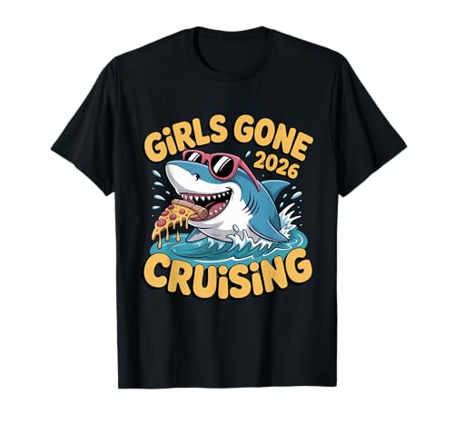 Girls Gone Cruising 2026 Kreuzfahrturlaubsreise Shark T-Shirt Girls Gone Cruising 2026 Kreuzfahrturlaubsreise Shark T-Shirt von Cute Cruise Trip Matching Outfit Tees