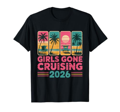 Girls Gone Cruising 2026 Cruise Vacation Trip Vintage-Poster T-Shirt Girls Gone Cruising 2026 Cruise Vacation Trip Vintage-Poster T-Shirt von Cute Cruise Trip Matching Outfit Tshirt Men Women