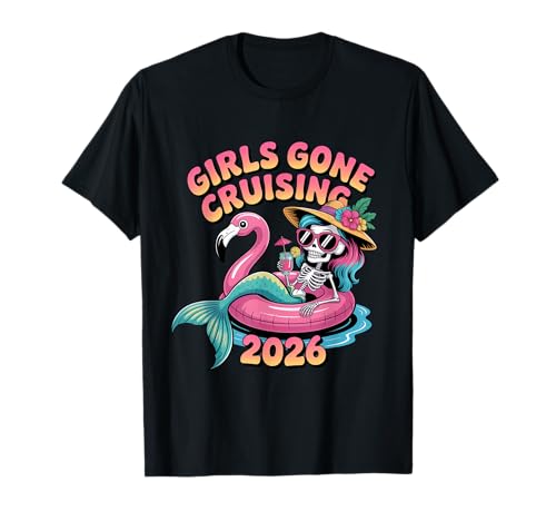 Girls Gone Cruising 2026 Meerjungfrau-Flamingo-Urlaubsreise T-Shirt Girls Gone Cruising 2026 Meerjungfrau-Flamingo-Urlaubsreise T-Shirt von Cute Cruise Trip Matching Outfits Group Men Women