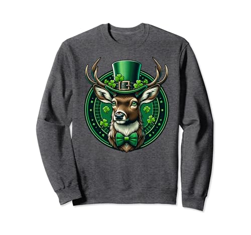 Lustiger Kobold Hirsch St. Patricks Day Kinder Männer Frauen Sweatshirt von Cute Deer St Patricks Day Lover
