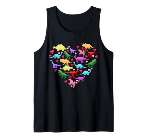 Niedlicher Dinosaurier im Herzen für Damen, Herren, Jungen, Mädchen, Kinder Tank Top von Cute Dino In Heart Valentine Saurs Heart Men Women