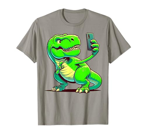Dinosaurier Trex Making Selfie Meme Dino Humorvoll Kinder & Erwachsene T-Shirt von Cute Dino Meme Tee Gift for Kids & Adults