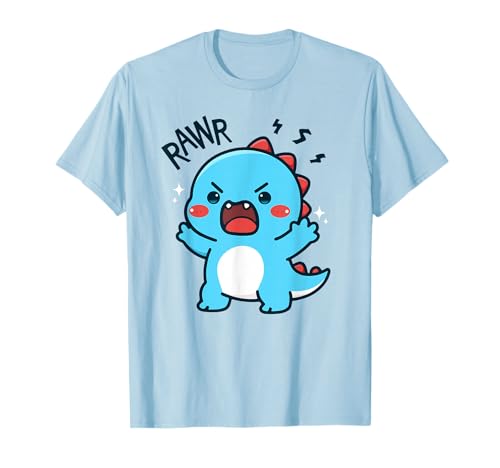 Niedlicher Dinosaurier brüllender Kawaii Dino Rawr Lustige Jungen Teens Kinder T-Shirt von Cute Dinosaur Roaring Funny Kawaii Dino Rawr Kids