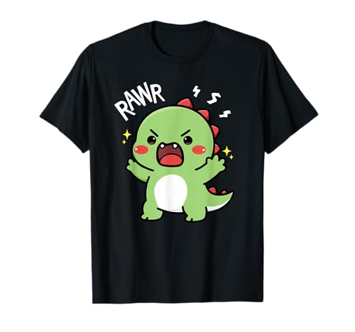 Niedlicher Dinosaurier brüllender Kawaii Dino Rawr Lustige Jungen Teens Kinder T-Shirt von Cute Dinosaur Roaring Funny Kawaii Dino Rawr Kids