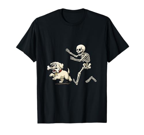 Lustiges Skelett Jagd Hund Bekleidung Herren Damen Kinder T-Shirt Lustiges Skelett Jagd Hund Bekleidung Herren Damen Kinder T-Shirt von Cute Dog with Bone Halloween Humor