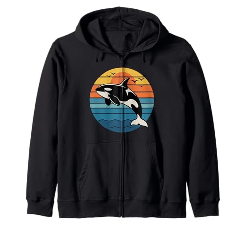 Retro Vintage Sonnenuntergang Ozean Delfin Design Geschenk für Männer Frauen Kapuzenjacke Retro Vintage Sonnenuntergang Ozean Delfin Design Geschenk für Männer Frauen Kapuzenjacke von Cute Dolphin Lover Sea Marine Life Summer Graphic