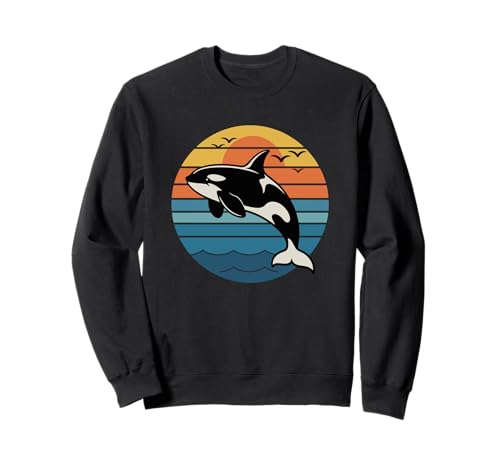 Retro Vintage Sonnenuntergang Ozean Delfin Design Geschenk für Männer Frauen Sweatshirt Retro Vintage Sonnenuntergang Ozean Delfin Design Geschenk für Männer Frauen Sweatshirt von Cute Dolphin Lover Sea Marine Life Summer Graphic