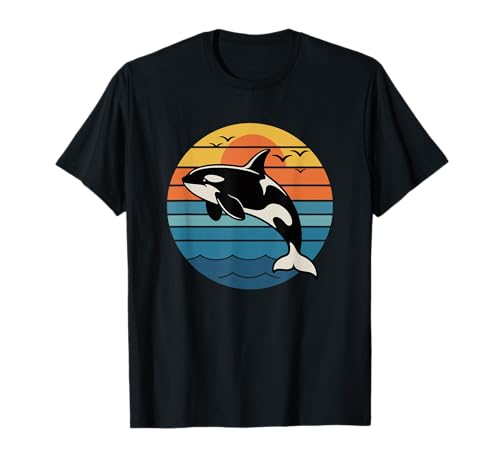 Retro Vintage Sonnenuntergang Ozean Delfin Design Geschenk für Männer Frauen T-Shirt Retro Vintage Sonnenuntergang Ozean Delfin Design Geschenk für Männer Frauen T-Shirt von Cute Dolphin Lover Sea Marine Life Summer Graphic