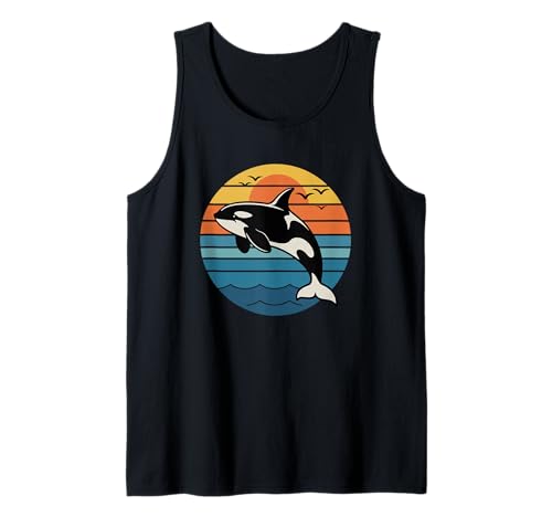 Retro Vintage Sonnenuntergang Ozean Delfin Design Geschenk für Männer Frauen Tank Top Retro Vintage Sonnenuntergang Ozean Delfin Design Geschenk für Männer Frauen Tank Top von Cute Dolphin Lover Sea Marine Life Summer Graphic