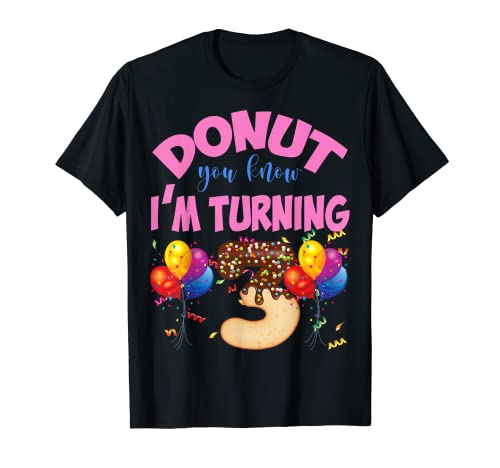 Donut You Know I'm Turning Three 3. Geburtstag Geschenk für Kinder T-Shirt von Cute Donut You Know I'm Turning Three 3rd Birthday