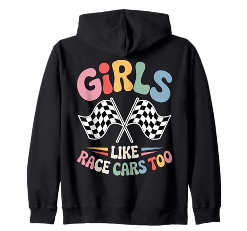 Drag-Racing-Mädchen mögen Rennwagen, zu lustige Rennwagen Kapuzenjacke von Cute Drag Racing Girl Funny Racing Car Designs