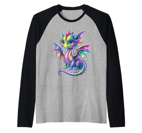 Bunter Drache Baby Niedlich Hübsch Geburtstag Drachenliebhaber Kinder Raglan Bunter Drache Baby Niedlich Hübsch Geburtstag Drachenliebhaber Kinder Raglan von Cute Dragon Baby Clothes For Kids And Girls Boys