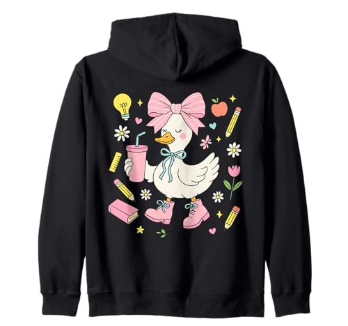 Adrette Gans Outfit Zurück zur Schule niedlich ästhetischer Stil Mädchen Kapuzenjacke Adrette Gans Outfit Zurück zur Schule niedlich ästhetischer Stil Mädchen Kapuzenjacke von Cute Duck School Graphic for Girls and Teachers