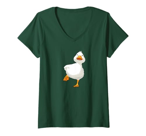 Damen Kleine Ente, Entchen, Waddling its Way to You, bezauberndes Tier T-Shirt mit V-Ausschnitt Damen Kleine Ente, Entchen, Waddling its Way to You, bezauberndes Tier T-Shirt mit V-Ausschnitt von Cute Duck Stuff