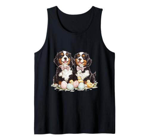 Frohe Ostern Berner Sennenhunde Ostereier Baby Küken Tank Top Frohe Ostern Berner Sennenhunde Ostereier Baby Küken Tank Top von Cute Easter Bernese Mountain Dogs Spring Flowers