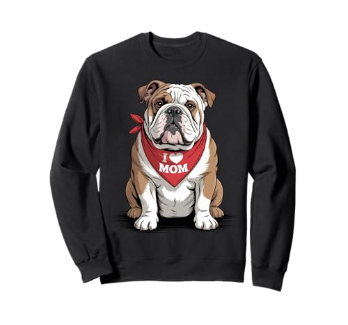 Ich Liebe Mama, englischer Bulldoggenliebhaber, Hund, Muttertag Sweatshirt von Cute English Bulldog Mom Bully Dog Lover