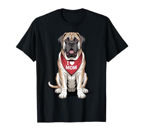 Ich Liebe Mama English Mastiff Lover Dog Muttertag T-Shirt von Cute English Mastiff Mom Dog Lover