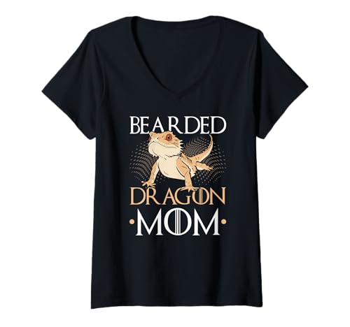 Damen Bartdrache Mama Reptil Eidechse Bartagame T-Shirt mit V-Ausschnitt Damen Bartdrache Mama Reptil Eidechse Bartagame T-Shirt mit V-Ausschnitt von Cute Exotic Bearded Dragon Reptile Owner Gifts