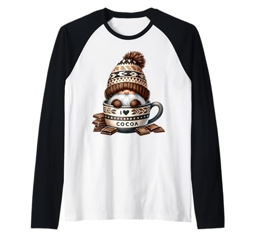 Unique Winter Must Haves for Women with Hot Cocoa GNOME Raglan Unique Winter Must Haves for Women with Hot Cocoa GNOME Raglan von Cute Fall Gnomes Hot Cocoa Gifts For Winter Season