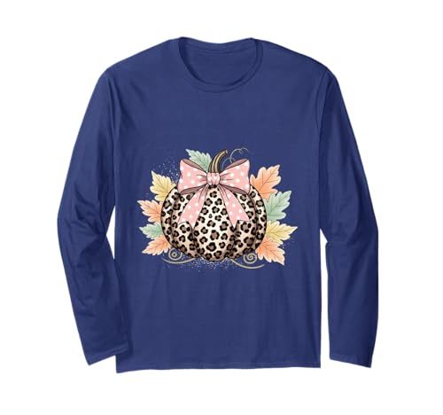 Süßes Halloween Herbst Kürbis Shirt Frauen Leopard Kürbis Langarmshirt Süßes Halloween Herbst Kürbis Shirt Frauen Leopard Kürbis Langarmshirt von Cute Fall Peace Love Design Women Men Girls Kids