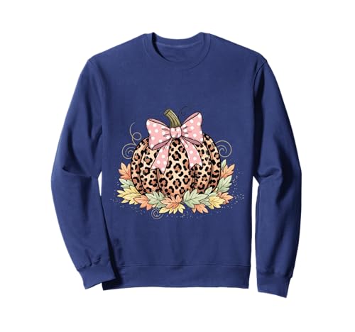 Süßes Halloween Herbst Kürbis Shirt Frauen Leopard Kürbis Sweatshirt Süßes Halloween Herbst Kürbis Shirt Frauen Leopard Kürbis Sweatshirt von Cute Fall Peace Love Design Women Men Girls Kids