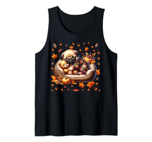 Aesthetic Fall Pug Accessories for Girls Cute Pug for Autumn Tank Top von Cute Fall Pug Stuff Pug Owner Gifts For Pug Lovers