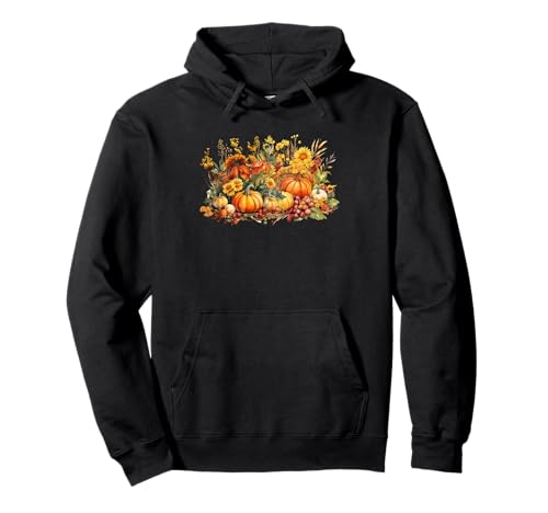 Colorful Autumn Pumpkin Graphic for Women Floral Fall Pullover Hoodie Colorful Autumn Pumpkin Graphic for Women Floral Fall Pullover Hoodie von Cute Fall Themed Gifts For Women Teacher Librarian