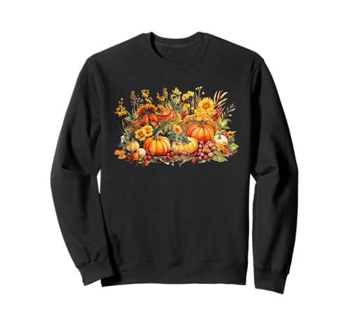 Colorful Autumn Pumpkin Graphic for Women Floral Fall Sweatshirt Colorful Autumn Pumpkin Graphic for Women Floral Fall Sweatshirt von Cute Fall Themed Gifts For Women Teacher Librarian