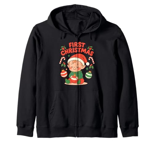 Weihnachtspyjama für Babys im Retro-Stil Kapuzenjacke Weihnachtspyjama für Babys im Retro-Stil Kapuzenjacke von Cute Family Christmas Matching XMAS Newborn Design