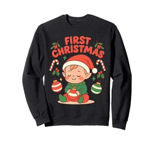 Weihnachtspyjama für Babys im Retro-Stil Sweatshirt von Cute Family Christmas Matching XMAS Newborn Design