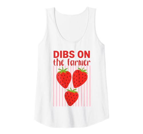 Damen Dibs On The Farmer Süßes Erdbeerland Tank Top von Cute Farm Love Apparel for Country Girls