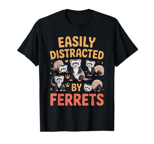 Lässt Sich leicht von Frettchen ablenken, lustiger Tierliebhaber für Jungen und Mädchen T-Shirt Lässt Sich leicht von Frettchen ablenken, lustiger Tierliebhaber für Jungen und Mädchen T-Shirt von Cute Ferret Apparel for Animal Lovers