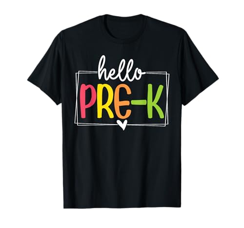 Hello Pre-K Vorschule Back to School First Day Teacher Kids T-Shirt von Cute First Day of School Tee for Kids Boys Girls