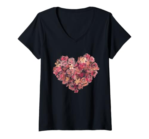 Damen Süßes Blumen-Herz, lustiges Unisex-Design für Männer und Frauen T-Shirt mit V-Ausschnitt Damen Süßes Blumen-Herz, lustiges Unisex-Design für Männer und Frauen T-Shirt mit V-Ausschnitt von Cute Flower Heart Funny Unisex Design For Tee